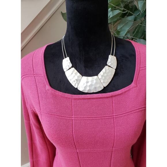 Geoffrey Beene Sweater Womens Size L Pink Casual 3/4 Sleeve Square Neck Pullover - Picture 9 of 13